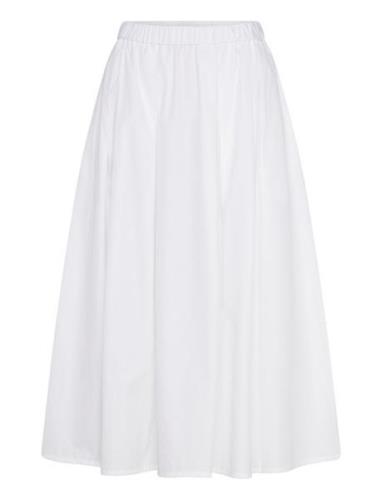 Jorina A-Line Skirt Knelangt Skjørt White Stylein