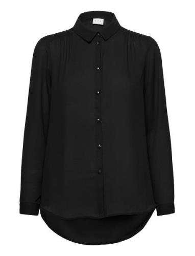 Vilucy Button L/S Shirt - Noos Tops Shirts Long-sleeved Black Vila