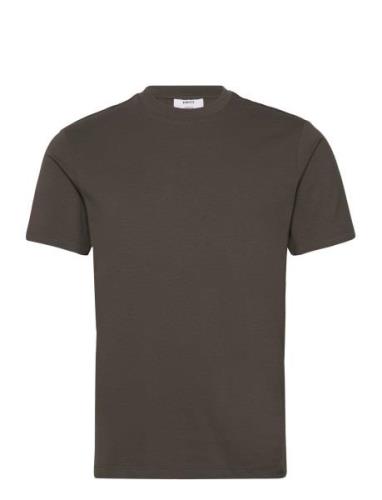 Stretch Cotton T-Shirt Tops T-shirts Short-sleeved Khaki Green Mango