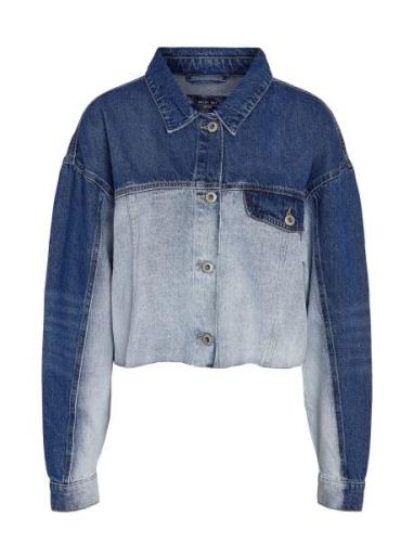 Nmrinna L/S Crop Dnm Jacket Colorblock Dongerijakke Denimjakke Blue NO...