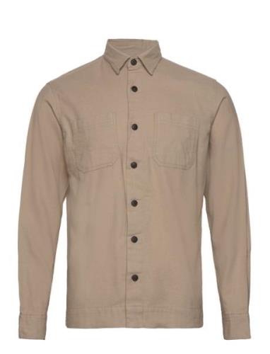 Jjlogan Autumn Solid Shirt Ls Ger Tops Shirts Casual Beige Jack & J S