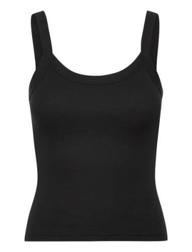 Basic Rib Singlet Tops T-shirts & Tops Sleeveless Black Gina Tricot