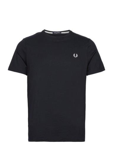 Crew Neck T-Shirt Tops T-shirts Short-sleeved Blue Fred Perry