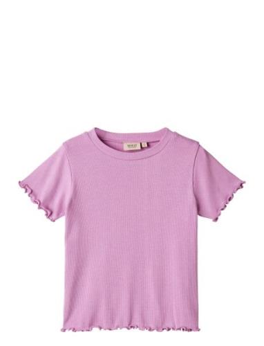 T-Shirt S/S Irene Tops T-shirts Short-sleeved Purple Wheat