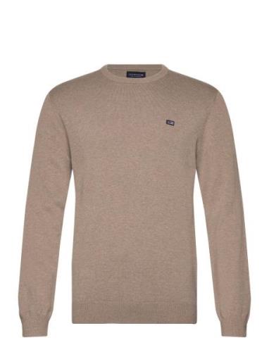 Bradley Cotton Crew Sweater Tops Knitwear Round Necks Beige Lexington ...