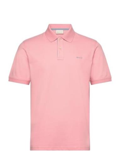 Reg Contrast Pique Ss Polo Tops Polos Short-sleeved Pink GANT