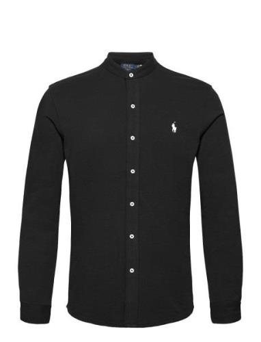 Custom Slim Fit Featherweight Mesh Shirt Tops Shirts Casual Black Polo...