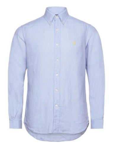 Custom Fit Linen Shirt Tops Shirts Casual Blue Polo Ralph Lauren