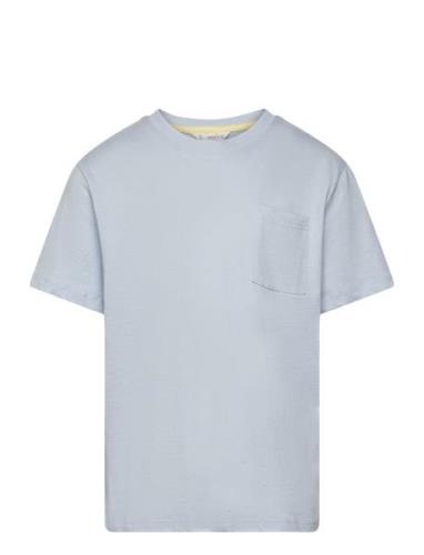 Essential Cotton-Blend T-Shirt Tops T-shirts Short-sleeved Blue Mango