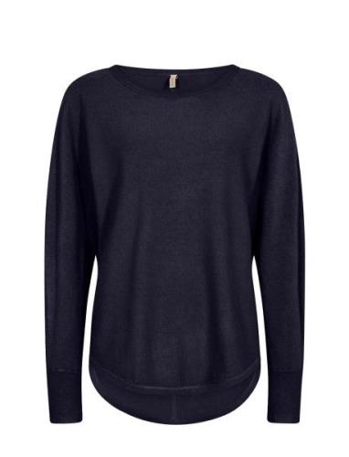 Sc-Dollie Tops Knitwear Jumpers Navy Soyaconcept