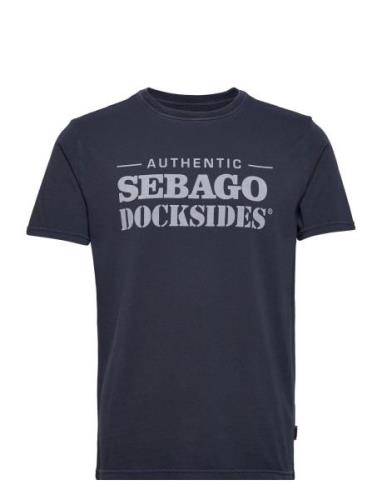 Dks Outwashed Tee Tops T-shirts Short-sleeved Navy Sebago