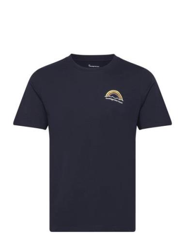 Regular Fit Single Jersey Sunset Ch Tops T-shirts Short-sleeved Navy K...