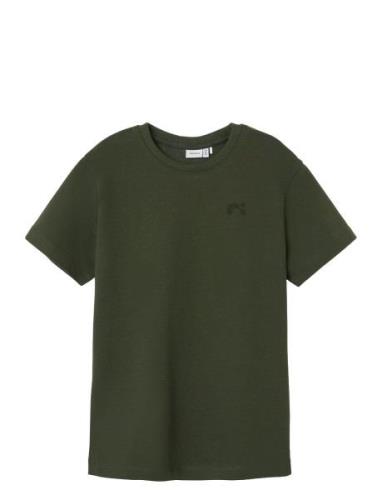 Nkmgreg Ss Nreg Top Noos Tops T-shirts Short-sleeved Khaki Green Name ...