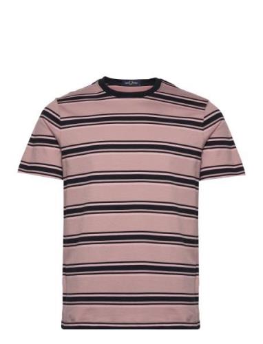 Stripe T-Shirt Tops T-shirts Short-sleeved Pink Fred Perry
