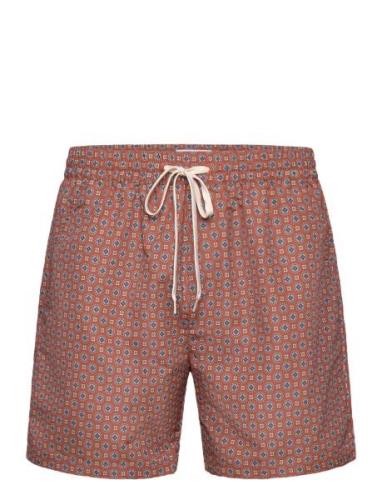 Stan Aop Swim Shorts 2.0 Badeshorts Brown Les Deux