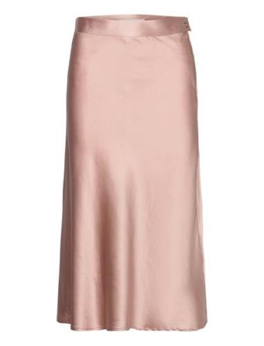 Nine Skirt Skirts Satin Skirts Pink BUSNEL