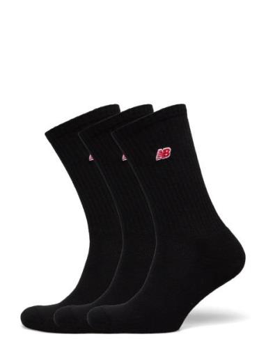 Nb Patch Logo Crew 3 Pairs Sport Socks Regular Socks Black New Balance