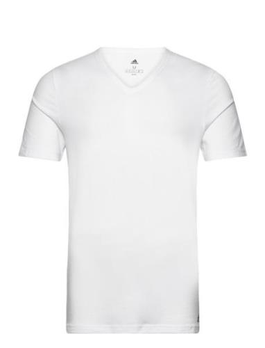 V-Neck Sport T-shirts Short-sleeved White Adidas Underwear