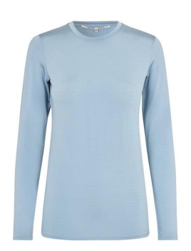 Callia O-Neck Tee Tops T-shirts & Tops Long-sleeved Blue Second Female