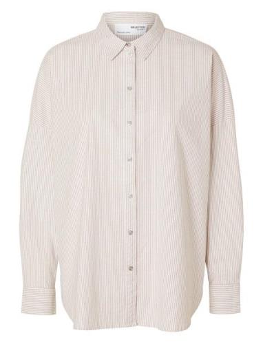 Slfnova Ls Oxford Shirt Noos Tops Shirts Long-sleeved White Selected F...