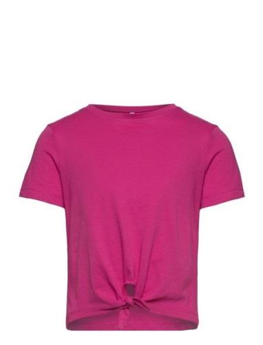 Kognew May Life S/S Knot Top Jrs Tops T-shirts Short-sleeved Pink Kids...