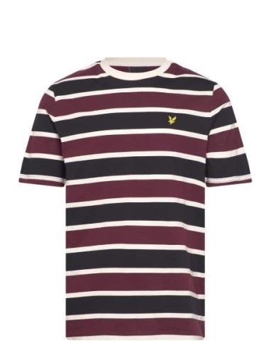 Stripe T-Shirt Tops T-shirts Short-sleeved Burgundy Lyle & Scott