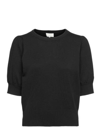 Liva Knit Tee Tops Knitwear Jumpers Black Minus