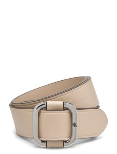 Slide-Buckle Leather Belt Belte Beige Lauren Ralph Lauren