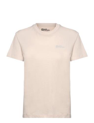 Essential T W Sport T-shirts & Tops Short-sleeved Cream Jack Wolfskin