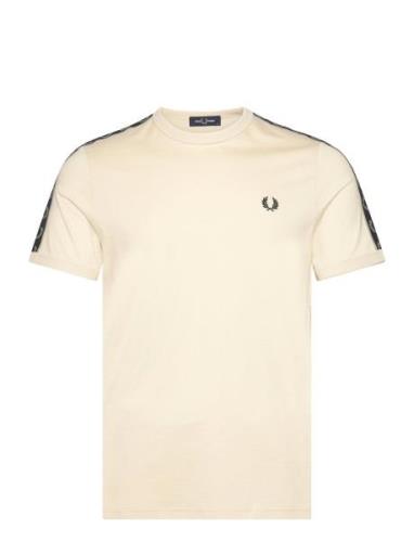 C Tape Ringer T-Shirt Tops T-shirts Short-sleeved Cream Fred Perry