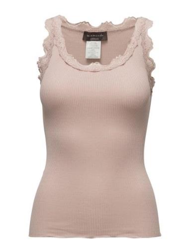 Rwbabette Sl U-Neck Long Lace Top Tops T-shirts & Tops Sleeveless Pink...