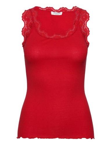 Rwbabette Sl U-Neck Long Lace Top Tops T-shirts & Tops Sleeveless Red ...