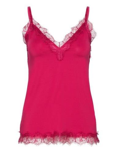 Rwbillie Lace Strap Top Tops T-shirts & Tops Sleeveless Pink Rosemunde