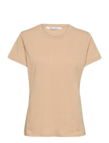 Solly Tee Solid 205 Tops T-shirts & Tops Short-sleeved Beige Samsøe Sa...
