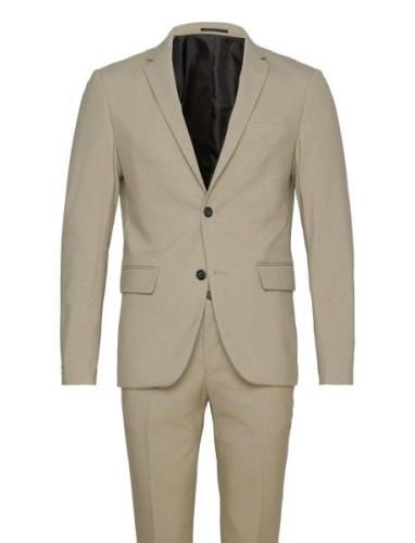 Plain Mens Suit - Normal Length Dress Beige Lindbergh