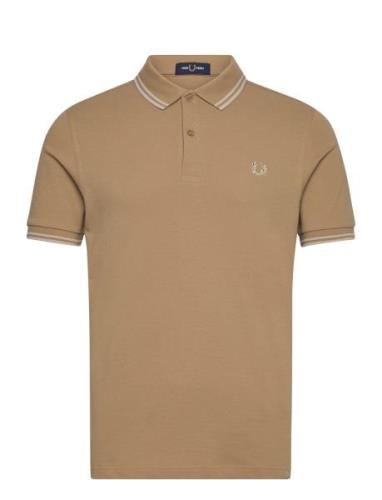 Twin Tipped Fp Shirt Tops Polos Short-sleeved Beige Fred Perry