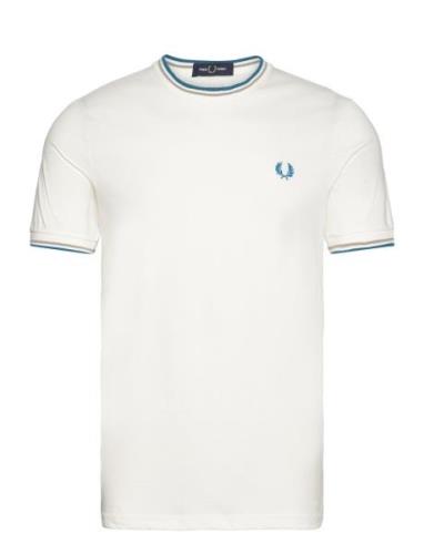 Twin Tipped T-Shirt Designers T-shirts Short-sleeved White Fred Perry