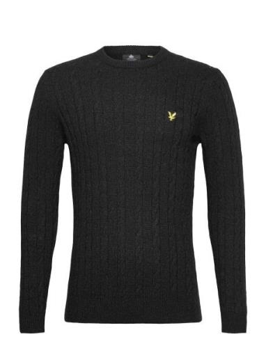 Cable Jumper Tops Knitwear Round Necks Black Lyle & Scott