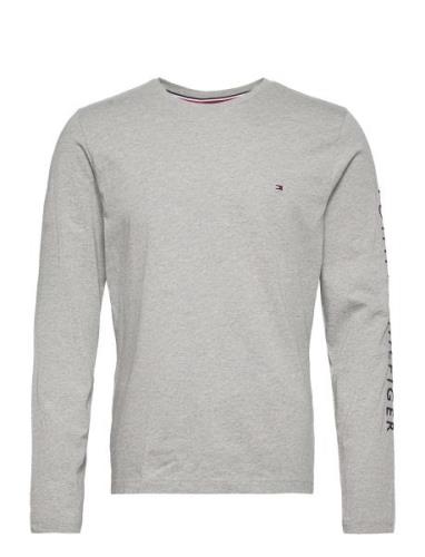 Tommy Logo Long Sleeve Tee Tops T-shirts Long-sleeved Grey Tommy Hilfi...