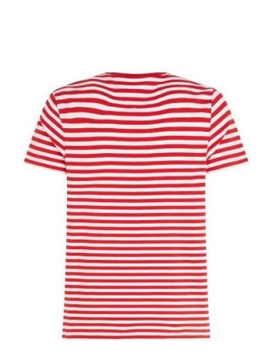 Stretch Slim Fit Tee Tops T-shirts Short-sleeved Red Tommy Hilfiger