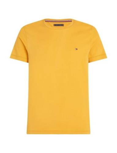 Stretch Slim Fit Tee Tops T-shirts Short-sleeved Yellow Tommy Hilfiger