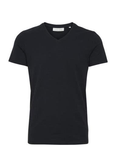 Cflincoln V-Neck Tee Tops T-shirts Short-sleeved Black Casual Friday