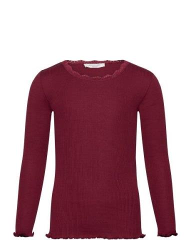 Rkbeatha Ls Lace Top Tops T-shirts Long-sleeved T-shirts Burgundy Rose...