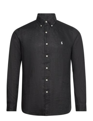 Custom Fit Linen Shirt Tops Shirts Casual Black Polo Ralph Lauren