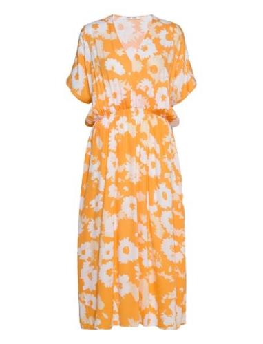 Andina Long Dress Aop 8083 Knelang Kjole Orange Samsøe Samsøe