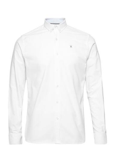 Oxford Plain L/S Tops Shirts Casual White Clean Cut Copenhagen