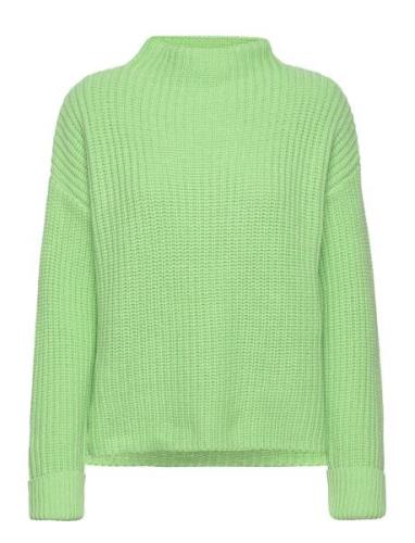 Slfselma Ls Knit T-Neck Tops Knitwear Jumpers Green Selected Femme