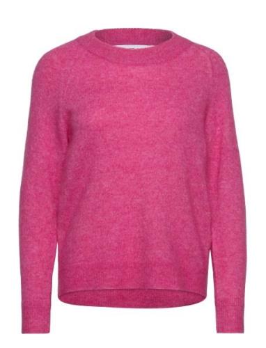 Slflulu Ls Knit O-Neck Noos Tops Knitwear Jumpers Pink Selected Femme