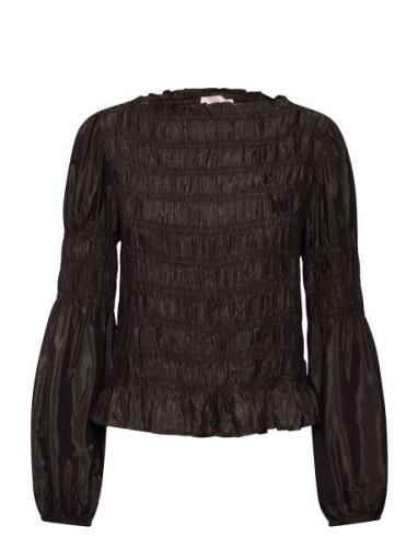 Crhenva Blouse Tops Blouses Long-sleeved Black Cream