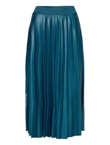 Vinitban Midi Skirt - Noos Knelangt Skjørt Blue Vila